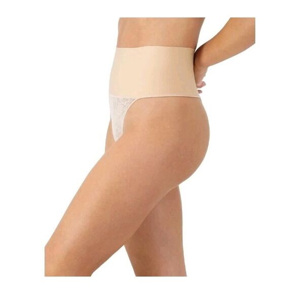 Maidenform Womens Shaping Thong Underwear 3XL Beige waistband Cool Comfort New - Picture 8 of 11